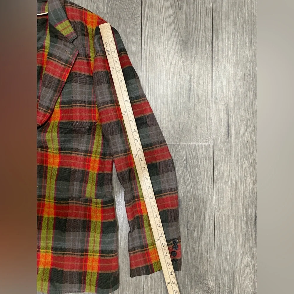 PAUL SMITH Multi Color Plaid Cotton‎ Wool Notch Lapel Sport Coat Size Small